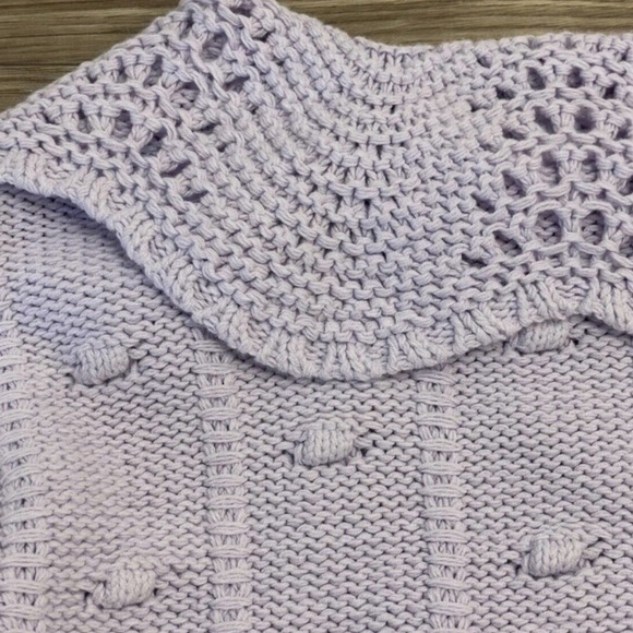NEW Sandy Liang x Target Lilac Purple Pointelle Crochet Knit Pullover Sweater - Picture 9 of 9